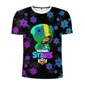 Мужская футболка 3D спортивная с принтом Новогодний Brawl Stars LEON в городе Новоалтайск, 100% полиэстер с улучшенными характеристиками | приталенный силуэт, круглая горловина, широкие плечи, сужается к линии бедра | Тематика изображения на принте: brawl | brawl stars | crow | leon | stars | бравл | бравл старс | браво старс | игра | компьютерная | кров | леон | новогодний | новый год | онлайн | с новым годом | снежинки | старс