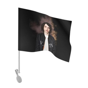 Флаг для автомобиля с принтом finn wolfhard в городе Новоалтайск, 100% полиэстер | Размер: 30*21 см | finn wolfhard | очень странные дела | финн вулфард