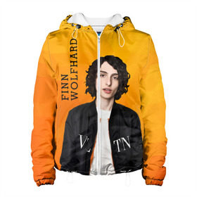 Женская куртка 3D с принтом finn wolfhard в городе Новоалтайск, ткань верха — 100% полиэстер, подклад — флис | прямой крой, подол и капюшон оформлены резинкой с фиксаторами, два кармана без застежек по бокам, один большой потайной карман на груди. Карман на груди застегивается на липучку | finn wolfhard | очень странные дела | финн вулфард