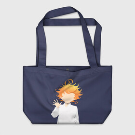 Пляжная сумка 3D с принтом yakusoku no neverland в городе Новоалтайск, 100% полиэстер | застегивается на металлическую кнопку; внутренний карман застегивается на молнию. Стенки укреплены специальным мягким материалом, чтобы защитить содержимое от несильных ударов
 | emma | neverland | the promised neverland | yakusoku no neverland | неверленд | неверлэнд | обещанный неверленд | эмма