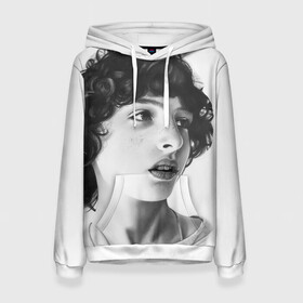 Женская толстовка 3D с принтом finn wolfhard в городе Новоалтайск, 100% полиэстер  | двухслойный капюшон со шнурком для регулировки, мягкие манжеты на рукавах и по низу толстовки, спереди карман-кенгуру с мягким внутренним слоем. | finn wolfhard | очень странные дела | финн вулфард