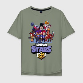 Мужская футболка хлопок Oversize с принтом Brawl Stars в городе Новоалтайск, 100% хлопок | свободный крой, круглый ворот, “спинка” длиннее передней части | brawl | brawl stars | crow | leon | stars | бравл | бравл старс | браво старс | игра | компьютерная | кров | леон | онлайн | старс