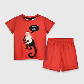Детский костюм с шортами 3D с принтом Marcel the monkey в городе Новоалтайск,  |  | chandler | friends | joe | joseph | lobster | monica | phoebe | pivot | rachel | ross | дженнифер | джо | джозеф | друзья | моника | росс | рэйчел | сериал friends | сериал друзья | фиби | чендлер