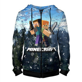 Мужская толстовка 3D на молнии с принтом Minecraft / Майнкрафт в городе Новоалтайск, 100% полиэстер | длина до линии бедра, манжеты и пояс оформлены мягкой тканевой резинкой, двухслойный капюшон со шнурком для регулировки, спереди молния, по бокам два кармана | creeper | game | minecraft | блоки | грифер | игры | квадраты | компьютерная игра | крипер | маинкрафт | майн | майнкравт | майнкрафт