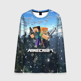 Мужской лонгслив 3D с принтом Minecraft / Майнкрафт в городе Новоалтайск, 100% полиэстер | длинные рукава, круглый вырез горловины, полуприлегающий силуэт | creeper | game | minecraft | блоки | грифер | игры | квадраты | компьютерная игра | крипер | маинкрафт | майн | майнкравт | майнкрафт