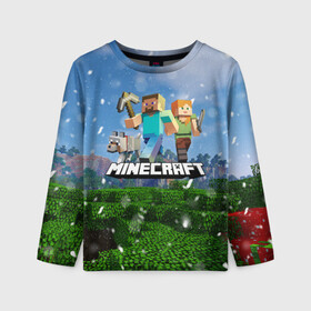 Детский лонгслив 3D с принтом Minecraft / Майнкрафт в городе Новоалтайск, 100% полиэстер | длинные рукава, круглый вырез горловины, полуприлегающий силуэт
 | creeper | game | minecraft | блоки | грифер | игры | квадраты | компьютерная игра | крипер | маинкрафт | майн | майнкравт | майнкрафт