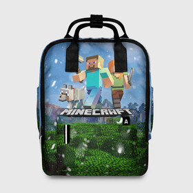 Женский рюкзак 3D с принтом Minecraft Майнкрафт в городе Новоалтайск, 100% полиэстер | лямки с регулируемой длиной, сверху ручки, чтобы рюкзак нести как сумку. Основное отделение закрывается на молнию, как и внешний карман. Внутри два дополнительных кармана, один из которых закрывается на молнию. По бокам два дополнительных кармашка, куда поместится маленькая бутылочка
 | creeper | game | minecraft | блоки | грифер | игры | квадраты | компьютерная игра | крипер | маинкрафт | майн | майнкравт | майнкрафт