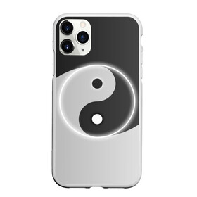 Чехол для iPhone 11 Pro Max матовый с принтом Инь - янь (с двух сторон) в городе Новоалтайск, Силикон |  | Тематика изображения на принте: black | signs | white. | ying   yang | белый | знаки | инь   янь | чёрный