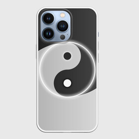 Чехол для iPhone 13 Pro с принтом Инь   янь (с двух сторон) в городе Новоалтайск,  |  | Тематика изображения на принте: black | signs | white. | ying   yang | белый | знаки | инь   янь | чёрный