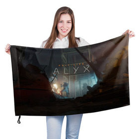 Флаг 3D с принтом HALF-LIFE: ALYX в городе Новоалтайск, 100% полиэстер | плотность ткани — 95 г/м2, размер — 67 х 109 см. Принт наносится с одной стороны | alex | alyx | freeman | g man | gman | gordon | half | half life | halflife | life | valve | алекс | аликс | вальв | вэльв | гордон | джи | лайф | мен | фримен | халф | халф лайф | халфлайф