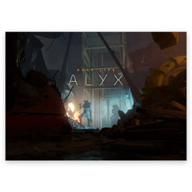 Поздравительная открытка с принтом HALF-LIFE: ALYX в городе Новоалтайск, 100% бумага | плотность бумаги 280 г/м2, матовая, на обратной стороне линовка и место для марки
 | Тематика изображения на принте: alex | alyx | freeman | g man | gman | gordon | half | half life | halflife | life | valve | алекс | аликс | вальв | вэльв | гордон | джи | лайф | мен | фримен | халф | халф лайф | халфлайф