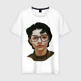 Мужская футболка хлопок с принтом finn wolfhard в городе Новоалтайск, 100% хлопок | прямой крой, круглый вырез горловины, длина до линии бедер, слегка спущенное плечо. | finn wolfhard | очень странные дела | финн вулфард