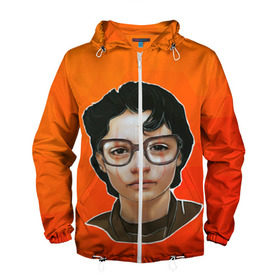 Мужская ветровка 3D с принтом finn wolfhard в городе Новоалтайск, 100% полиэстер | подол и капюшон оформлены резинкой с фиксаторами, два кармана без застежек по бокам, один потайной карман на груди | finn wolfhard | очень странные дела | финн вулфард
