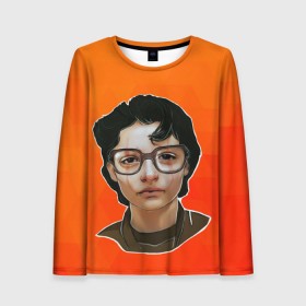 Женский лонгслив 3D с принтом finn wolfhard в городе Новоалтайск, 100% полиэстер | длинные рукава, круглый вырез горловины, полуприлегающий силуэт | finn wolfhard | очень странные дела | финн вулфард