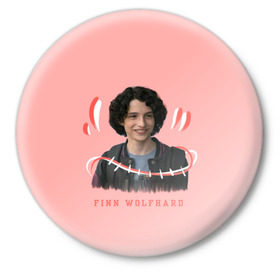 Значок с принтом finn wolfhard в городе Новоалтайск,  металл | круглая форма, металлическая застежка в виде булавки | finn wolfhard | очень странные дела | финн вулфард