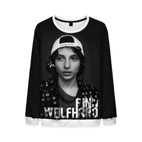 Мужской свитшот 3D с принтом finn wolfhard в городе Новоалтайск, 100% полиэстер с мягким внутренним слоем | круглый вырез горловины, мягкая резинка на манжетах и поясе, свободная посадка по фигуре | finn wolfhard | очень странные дела | финн вулфард