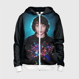 Детская толстовка 3D на молнии с принтом  finn wolfhard в городе Новоалтайск, 100% полиэстер |  манжеты и пояс оформлены широкой мягкой резинкой, двухслойный капюшон со шнурком для регулировки, спереди карманы и застежка-молния
 | finn wolfhard | очень странные дела | финн вулфард