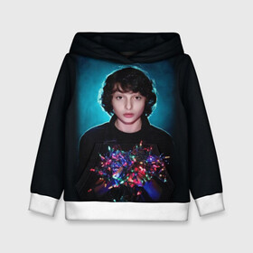 Детская толстовка 3D с принтом  finn wolfhard в городе Новоалтайск, 100% полиэстер | двухслойный капюшон со шнурком для регулировки, мягкие манжеты на рукавах и по низу толстовки, спереди карман-кенгуру с мягким внутренним слоем | finn wolfhard | очень странные дела | финн вулфард