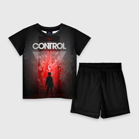 Детский костюм с шортами 3D с принтом Control Джесси перед красным свечением в городе Новоалтайск,  |  | control | джесси | игра | контрол