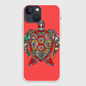 Чехол для iPhone 13 mini с принтом Черепаховый остров в городе Новоалтайск,  |  | девушки | декор | декоративный | женщины | животные | мода | море | морская жизнь | морская черепаха | морской мир | подводный мир | цветочный | цветы | черепаха
