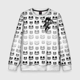Детский свитшот 3D с принтом FORTNITE X MARSHMELLO в городе Новоалтайск, 100% полиэстер | свободная посадка, прямой крой, мягкая тканевая резинка на рукавах и понизу свитшота | fortnite | games | marshmello | игры | маршмелло | фортнайт