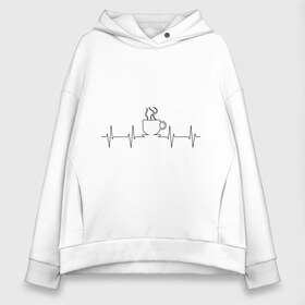 Женское худи Oversize хлопок с принтом Чашечку кофе? в городе Новоалтайск, френч-терри — 70% хлопок, 30% полиэстер. Мягкий теплый начес внутри —100% хлопок | боковые карманы, эластичные манжеты и нижняя кромка, капюшон на магнитной кнопке | бариста | бармен | вкус | кардиограмма | кофе | кофеман | напиток | подача | профессия | хобби | чашка