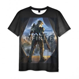 Мужская футболка 3D с принтом Halo infinite в городе Новоалтайск, 100% полиэфир | прямой крой, круглый вырез горловины, длина до линии бедер | halo | halo 5 | halo 6 | halo infinite | xbox | xbox scarlett | игры | игры 2020 | иксбокс | иксбокс скарлетт | хало | хало 6 | хало инфинит