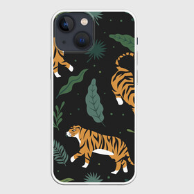 Чехол для iPhone 13 mini с принтом Тропический тигр в городе Новоалтайск,  |  | tiger | гепард | дикие кошки | животные | кот | кошки | пантера | тигр | тигры