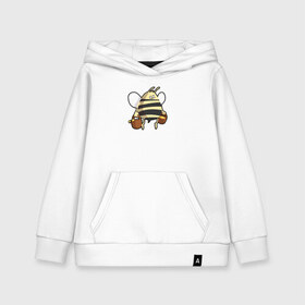 Детская толстовка хлопок с принтом Пчела С Медом в городе Новоалтайск, 100% хлопок | Круглый горловой вырез, эластичные манжеты, пояс, капюшен | 