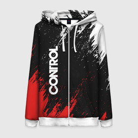 Женская толстовка 3D на молнии с принтом CONTROL. в городе Новоалтайск, 100% полиэстер | длина до линии бедра, манжеты и пояс оформлены мягкой тканевой резинкой, двухслойный капюшон со шнурком для регулировки, спереди молния, по бокам два кармана | control | ctrol | игра | контроль | шутер