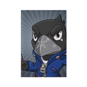 Обложка для паспорта матовая кожа с принтом BRAWL STARS CROW в городе Новоалтайск, натуральная матовая кожа | размер 19,3 х 13,7 см; прозрачные пластиковые крепления | brawl stars | brawl stars crow | brawler | crow | бравл старз | бравлер | ворон