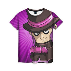 Женская футболка 3D с принтом BRAWL STARS MORTIS в городе Новоалтайск, 100% полиэфир ( синтетическое хлопкоподобное полотно) | прямой крой, круглый вырез горловины, длина до линии бедер | Тематика изображения на принте: brawl stars | brawl stars mortis | brawler | mortis | бравл старз | бравлер | мортис