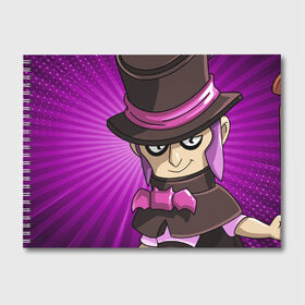 Альбом для рисования с принтом BRAWL STARS MORTIS в городе Новоалтайск, 100% бумага
 | матовая бумага, плотность 200 мг. | Тематика изображения на принте: brawl stars | brawl stars mortis | brawler | mortis | бравл старз | бравлер | мортис