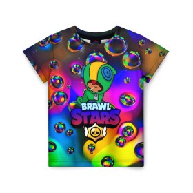 Детская футболка 3D с принтом Brawl Stars LEON bubble в городе Новоалтайск, 100% гипоаллергенный полиэфир | прямой крой, круглый вырез горловины, длина до линии бедер, чуть спущенное плечо, ткань немного тянется | 2020 | android | brawl stars | crow | games | leon | mobile game | stars | бравл старс | ворон | игры | леон | мобильные игры