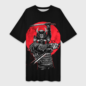 Платье-футболка 3D с принтом Sамурай в городе Новоалтайск,  |  | japan | japanese | katana | samurai | броня | брутальный | воин | доспех | защитник японский | катана | красное | кровавая луна | луна | меч | мрачный | наемник | перчатки | противогаз | ронин | самурай | солнце | тэнго