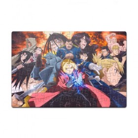 Пазл магнитный 126 элементов с принтом Fullmetal Alchemist Brotherhood в городе Новоалтайск, полимерный материал с магнитным слоем | 126 деталей, размер изделия —  180*270 мм | anime | fullmetal alchemist brotherhood | аниме. | стальной алхимик братство | цельнометаллический алхимик братство