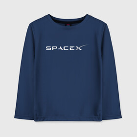 Детский лонгслив хлопок с принтом SPACEX - ИЛОН МАСК (НА СПИНЕ) в городе Новоалтайск, 100% хлопок | круглый вырез горловины, полуприлегающий силуэт, длина до линии бедер | elon musk | spacex | американский предприниматель | изобретатель | илон маск | инвестор | инженер