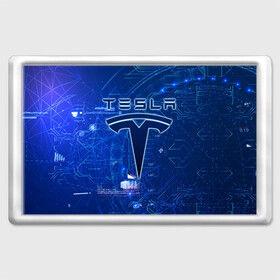 Магнит 45*70 с принтом Tesla в городе Новоалтайск, Пластик | Размер: 78*52 мм; Размер печати: 70*45 | Тематика изображения на принте: cybertruck | elon reeve musk | model 3 | pickup | tech | technology | tesla | грузовик | илон маск | кибер | моторс | пикап | тесла