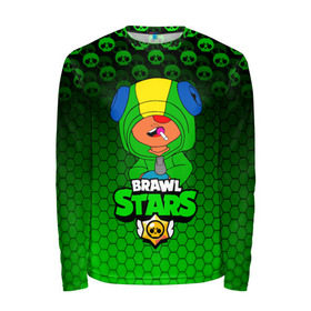 Мужской лонгслив 3D с принтом BRAWL STARS - LEON. в городе Новоалтайск, 100% полиэстер | длинные рукава, круглый вырез горловины, полуприлегающий силуэт | brawl stars | leon | moba | бравл старс | жанр | игра | леон | лого | логотип | надпись