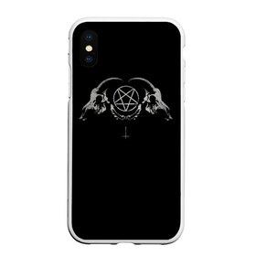 Чехол для iPhone XS Max матовый с принтом Черепа (+Спина) в городе Новоалтайск, Силикон | Область печати: задняя сторона чехла, без боковых панелей | Тематика изображения на принте: зло | крест | пентаграмма | черепа | черепа животных