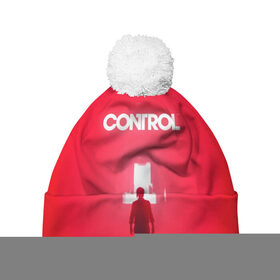Шапка 3D c помпоном с принтом Control в городе Новоалтайск, 100% полиэстер | универсальный размер, печать по всей поверхности изделия | 