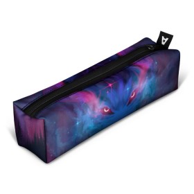 Пенал 3D с принтом Звездный волк в городе Новоалтайск, 100% полиэстер | плотная ткань, застежка на молнии | взгляд | волк | волки | волчица | животное | звезды | зверь | космос