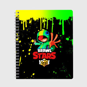 Тетрадь с принтом Brawl Stars Leon в городе Новоалтайск, 100% бумага | 48 листов, плотность листов — 60 г/м2, плотность картонной обложки — 250 г/м2. Листы скреплены сбоку удобной пружинной спиралью. Уголки страниц и обложки скругленные. Цвет линий — светло-серый
 | brawl stars | crow | game | leon | бравл | бравл стар | бравл старс | ворон | ворона | детская | детям | игра | компьютерная игра | кров | леон | персонаж | развлечение