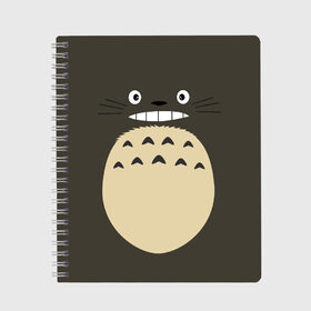 Тетрадь с принтом Totoro в городе Новоалтайск, 100% бумага | 48 листов, плотность листов — 60 г/м2, плотность картонной обложки — 250 г/м2. Листы скреплены сбоку удобной пружинной спиралью. Уголки страниц и обложки скругленные. Цвет линий — светло-серый
 | anime | hayao miyazaki | japanese | meme | miyazaki | piano | studio ghibli | tokyo | totoro | гибли | котобус | мой | сосед | сусуватари | тонари | тоторо | хаяо миядзаки
