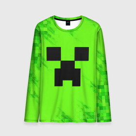 Мужской лонгслив 3D с принтом MINECRAFT в городе Новоалтайск, 100% полиэстер | длинные рукава, круглый вырез горловины, полуприлегающий силуэт | game | minecraft | блоки | игра | квадраты | компьютерная игра | крипер | майнкрафт