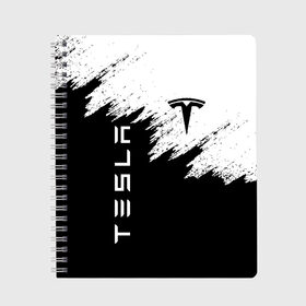 Тетрадь с принтом TESLA в городе Новоалтайск, 100% бумага | 48 листов, плотность листов — 60 г/м2, плотность картонной обложки — 250 г/м2. Листы скреплены сбоку удобной пружинной спиралью. Уголки страниц и обложки скругленные. Цвет линий — светло-серый
 | Тематика изображения на принте: elon mask | tesla | илон | илон маск | маск | тесла
