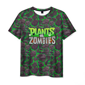 Мужская футболка 3D с принтом Plants vs. Zombies в городе Новоалтайск, 100% полиэфир | прямой крой, круглый вырез горловины, длина до линии бедер | Тематика изображения на принте: battle | game | plants vs zombies | plants vs zombies battle for neighborville | zombie | битва | битва за нейборвиль | зомби | игра | надпись | растения | растения против зомби