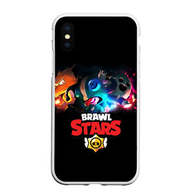 Чехол для iPhone XS Max матовый с принтом Brawl Stars в городе Новоалтайск, Силикон | Область печати: задняя сторона чехла, без боковых панелей | bo | brawl | brock | bull | colt | dynamike | elprimo | jessie | leon | moba | nita | shelly | stars | бо | брок | булл | джесси | динамайк | кольт | леон | нита | шелли | эльпримо