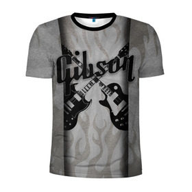 Мужская футболка 3D спортивная с принтом Gibson в городе Новоалтайск, 100% полиэстер с улучшенными характеристиками | приталенный силуэт, круглая горловина, широкие плечи, сужается к линии бедра | custom guitar | gibson | gibson usa | grover | guitar | hard rock | les paul | lespol | metal | punk | rock | sg | sg300 | sg400 | гибсон | гитара | гитары | лес пол | леспаул | леспол | панк | рок | хард рок | хардрок