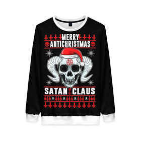Женский свитшот 3D с принтом Satan claus в городе Новоалтайск, 100% полиэстер с мягким внутренним слоем | круглый вырез горловины, мягкая резинка на манжетах и поясе, свободная посадка по фигуре | 